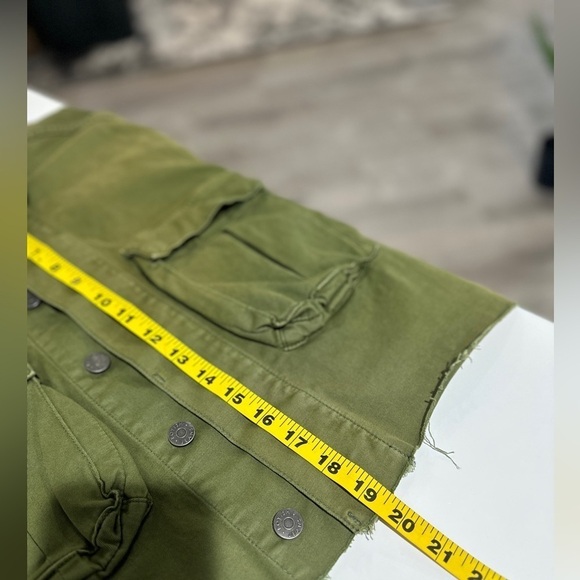 BOYISH Women’s The Camden Denim Cropped Utility Jacket Army Green Sz XS - Picture 10 of 16